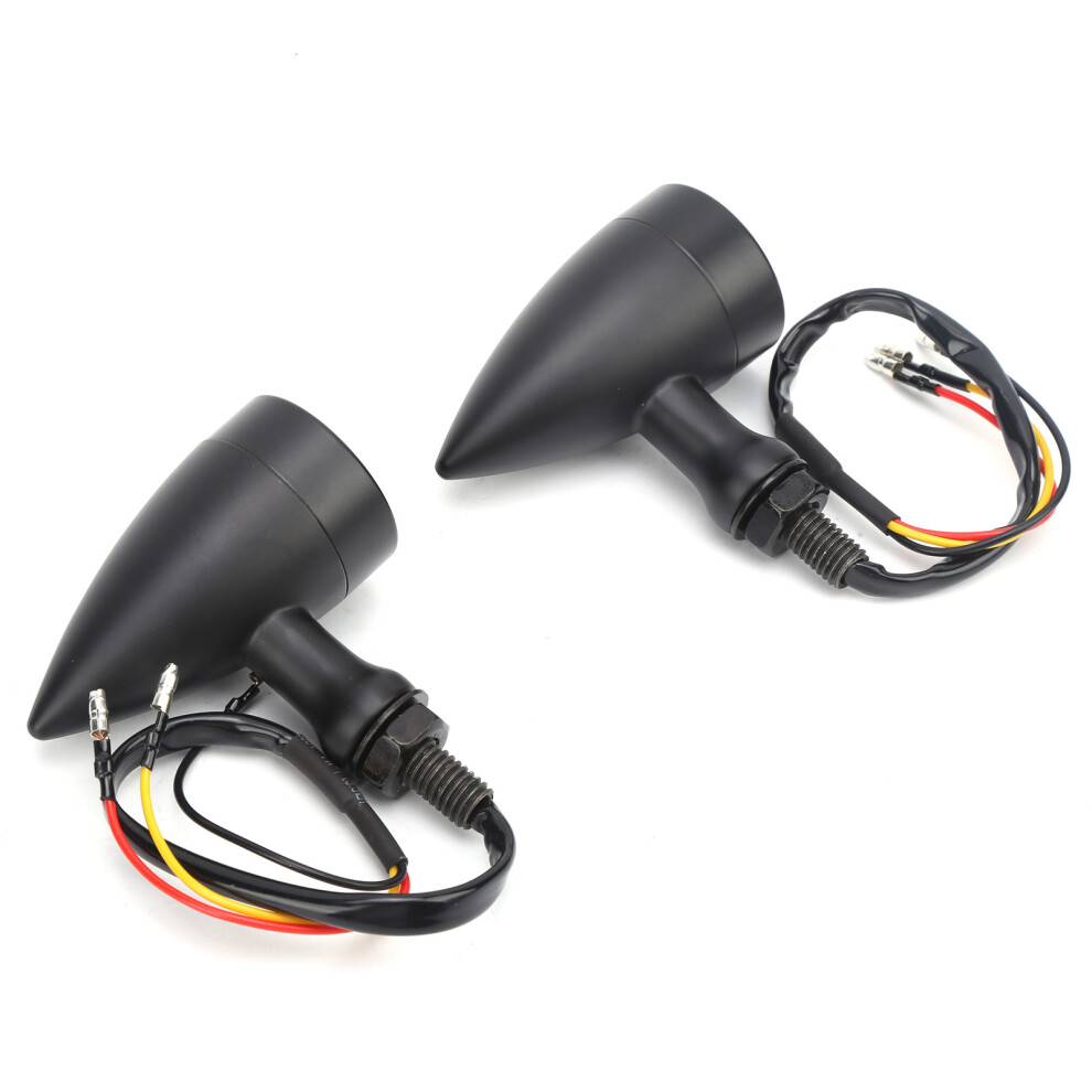 2Pcs 12V Motorcycle Turn Signal Lamp Aluminum 10Mm Thread Amber 4111391752846