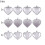 Valentine's Day Decorations Silver Heart Ornaments 24-Pack 1