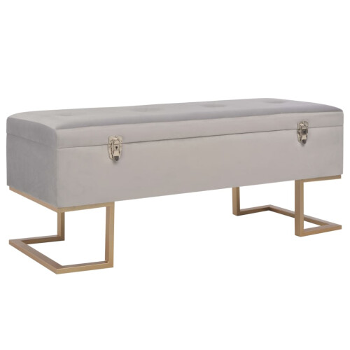VidaXL vidaXL Bank mit Staufach 105 cm Grau Samt