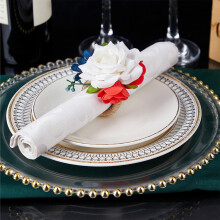 5Pcs Patriotic Napkin Rings, Red White Blue Napkin Holders for Fourth of July Party, Compatible with Standard Napkins