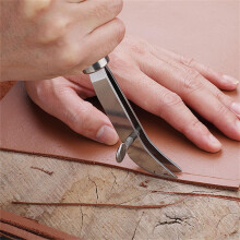Adjustable Leather Edge Tool Pressure Line Crimper with Comfortable Wooden Handle for DIY Leather Craft Marking and Cutting