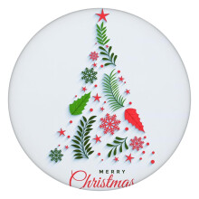 Rond kersttafelkleed van 112 cm (44 inch) met elastische zoom – Duurzaam en sluit goed aan