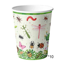 Gobelets en papier jetables à thème insectes printaniers pour Pâques, anniversaires d'enfants, pique-niques et fêtes. 250 ml (8,2 oz) - 20