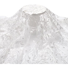 White Embroidered Mesh Tulle Lace Fabric 1 Yard 51 Inch Wide