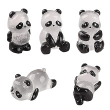 Seebee Lindo Mini Panda Luminoso 3D Manualidades de Resina Panda Que Brillan en la Oscuridad Pequeños Pandas Micro J0