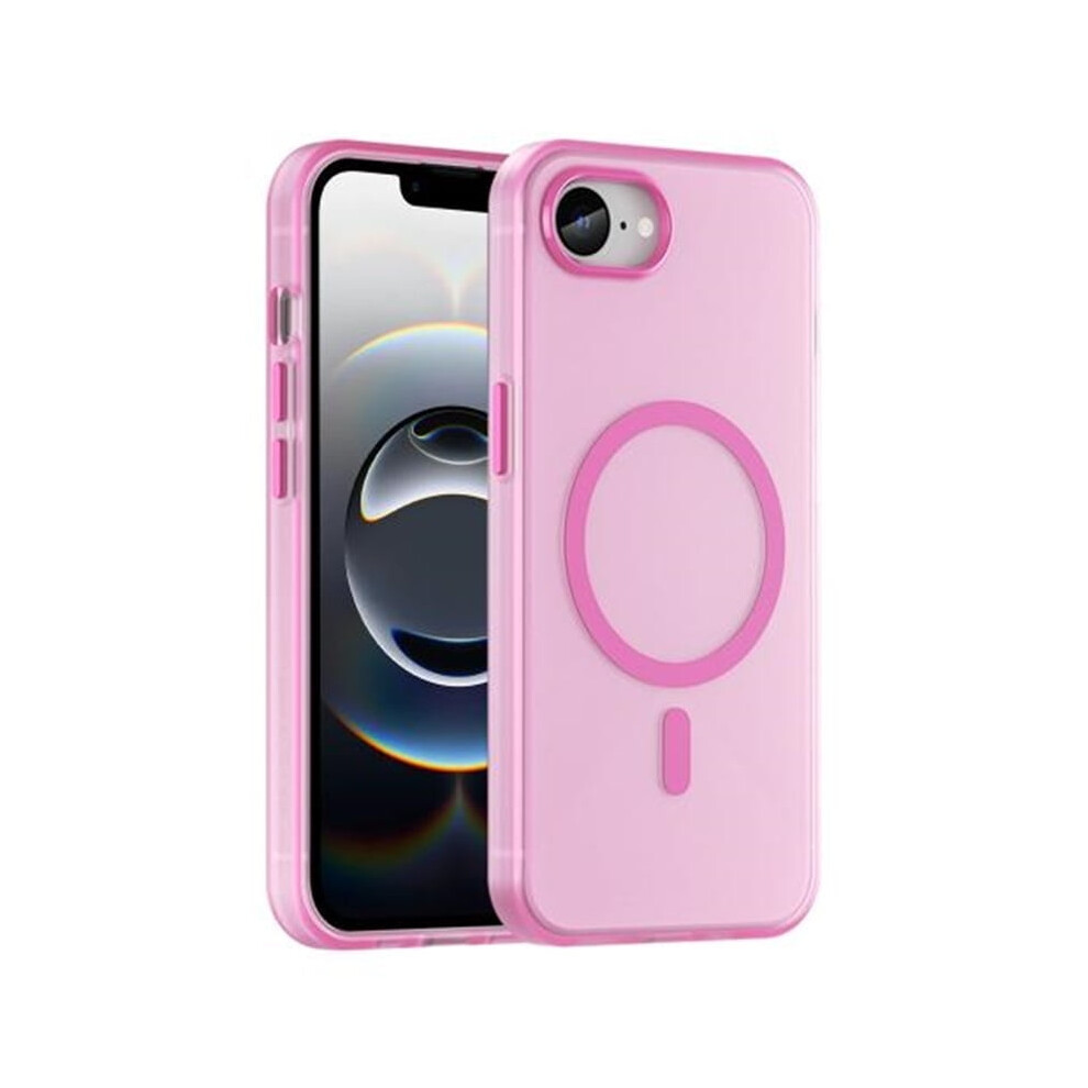 For Compatible With Iphone 16E Magsafe Frosted Translucent Tpu + Pc Full Coverage Phone Case,,For Compatible With Iphone 16E Pink 9489952222196