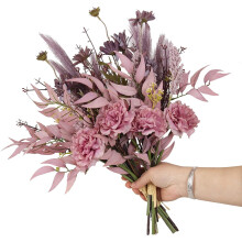 2pcs 17" Boho Artificial Flower Bouquets, Rustic Fall Wedding & Home Décor (Orange) – Compatible with Bridal, Bridesmaid