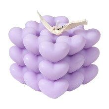 Bougie parfumée violette en forme de cœur (1 pièce)
