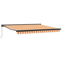 vidaXL Markise Einziehbar Gelb und Weiß 4x3 m Stoff und Aluminium