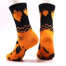 Calzini casual in cotone a mezza gamba per Halloween, confezione da 3, fantasia fantasma.