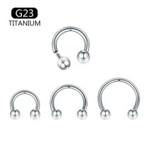 Fáinne Sróine Tíotáiniam Fáinne Septum Crú Capaill 16G8mm 3 phíosa