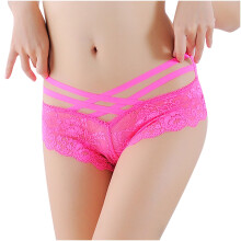 Women's Ultra-Low-Rise Lace Tanga Panty with Strappy Elastic Waistband