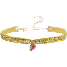 Weihnachts-Rentier-Schneeflocken-Choker-Halskette – Samt