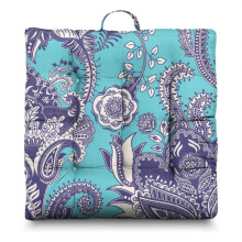 Paisley Print Meditation Floor Pillow, Boho Square Cushion for Yoga, Relaxation & Outdoor Use – 22"x22"