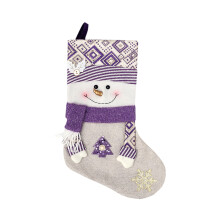 Șosetă de Crăciun din catifea violet, 45x29 cm, agățată