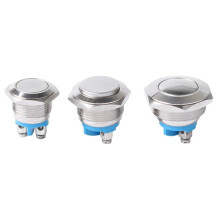 Interrupteur marche/arrêt momentané à bouton-poussoir étanche en métal 12 V 22 mm, surface incurvée en laiton, Smile Home