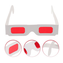 Red Frame 3D Glasses Paper Round 50 Pcs