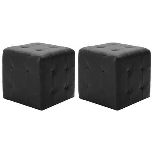 VidaXL vidaXL Pouf 2 Stk. Schwarz 30x30x30 cm Kunstleder