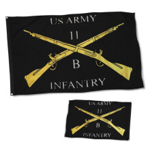 Banner cu steag militar de infanterie cu cruce de pușcă, 2x3 picioare
