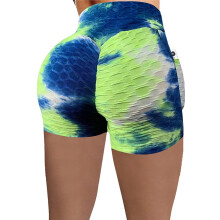 Pluss størrelse damesportshorts, elastiske sportsshorts med høy midje og yoga, tights med lommer i flere farger, kompatibel med yogabukser og
