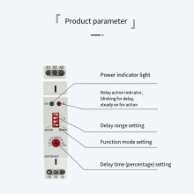 Grt8-Ec Klein multifunctioneel tijdrelais met LED-indicator 230V of AC/DC 24V 10A A1-A2 (AC 220V), A1-A3 (AC/DC 24V)