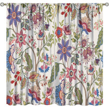 Spring Floral Curtains, Bohemian Floral Pattern Natural Botanical Curtains for Bedroom Living Room, Set of 2 Panels,72X63 Inch