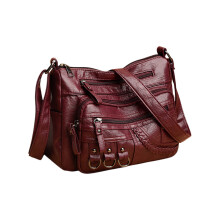 Dámska kabelka cez rameno z mäkkej umelej kože, 3 kusy, veľká crossbody kabelka s viacerými zipsami na každodenné použitie, cestovanie,