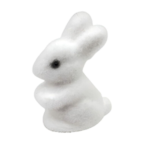 Figurină iepuraș de Paște, îmbrăcată în spumă, albă, 8,7 cm