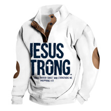 Plain Men's Crewneck Sweatshirt Men's Easter Printed Button Up Long Sleeve Casual Pullover