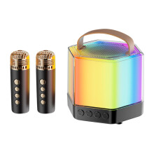 Q7Colorful Home KTV vezeték nélküli Bluetooth hangszóró mikrofonnal, LED lámpákkal, 5 W-tal, zengető effektel és DSP zajcsökkentéssel –