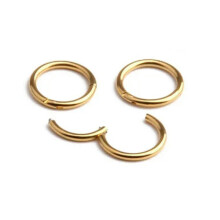 Kirurgisk stål dobbel stabling hoop klikkring neseøre hengslet tragus flerfarget ring - rosegull - 14 g (1,6 mm) - 10 mm