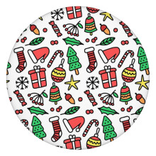 Holiday Hosting Round Table Cover with Elasticized Perimeter, The Go-To Tablecloth for Your Christmas and Thanksgiving Dinners, 44 Inch