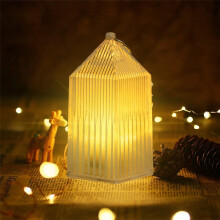 Lanterne suspendue miniature transparente blanc chaud, lampe LED à intensité variable, fonctionne sur piles, centre de table décoratif - 9,4 cm de