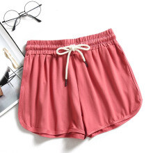 Dameshorts i bomull, yoga, dansebukser, løpeshorts med elastisk midje, sommershorts med lommer, treningsshorts, grå XL