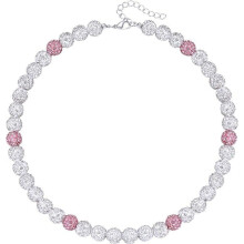 Rhinestone Baseball Bead Necklace - Bling Ice Collection Baseball Chain Necklace - Inspired Gift for Women Men