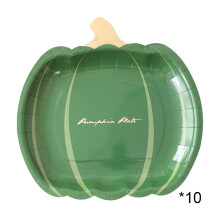 Lot de 10 assiettes en carton citrouille, assiettes à dessert de 18 cm (7 pouces) pour Halloween et Thanksgiving, vaisselle festive orange