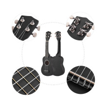 21 Inch Colored Acoustic Soprano Ukulele Kit with Tuner, Bag & Accessories
