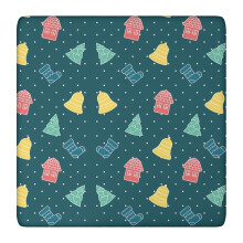 Nappe de Noël 91 x 91 cm avec bordure élastique, mélange de spandex – Facile d'entretien et infroissable, indispensable pour les fêtes