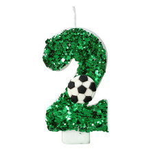 10 candeline di compleanno a tema calcio – Decorazioni per torte con numeri glitterati verdi, decorazioni per cupcake, compatibili con temi