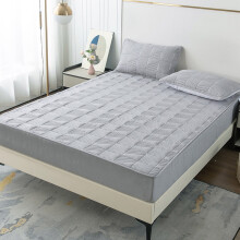 Tekstureret queen size madrasbeskytter, bomuldsquiltet, 30 cm dyb lomme, blød, åndbar, lydløs elastisk bund, maskinvaskbar