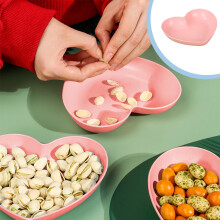 Valentine Heart Plates 5.91"x5.51", Dishwasher & Microwave Safe, Reusable Plastic Plates Compatible with Kitchen & Camping