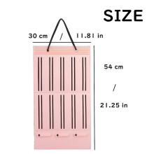 Hårsløyfeholder med stor kapasitet til hårspenner, oppbevaringshenger for babytilbehør med solid tau, veggdekor til jenterom, barneromsdekor, rosa