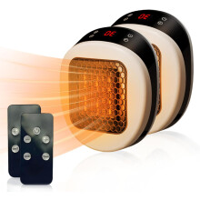 Cyber Heater500W mini-romvarmer med justerbar termostat, timer og LED-skjerm – kompatibel med vanlige stikkontakter