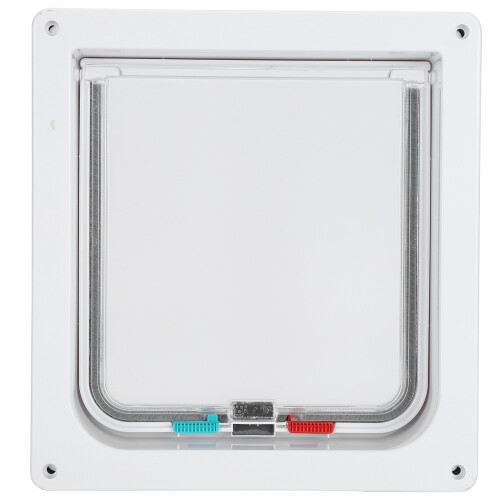 Cat Lock Security Flip Door Plastic Small Pet Gate White L