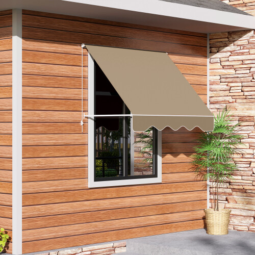 Outsunny Toldo de Ventana Beige 180 x 70 cm 1