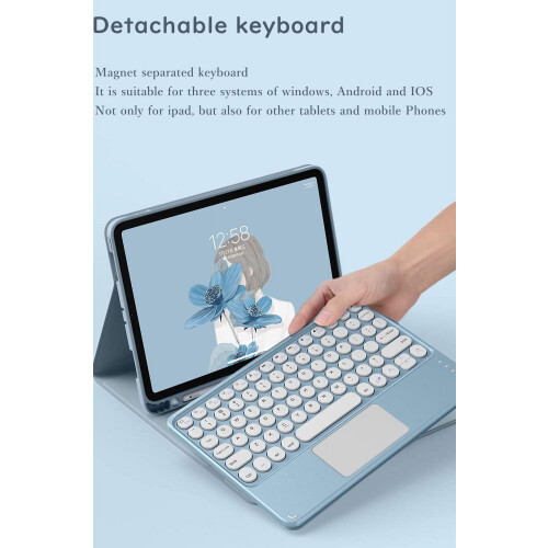 Husă cu tastatură Bluetooth cu trackpad și mouse pentru iPad 2