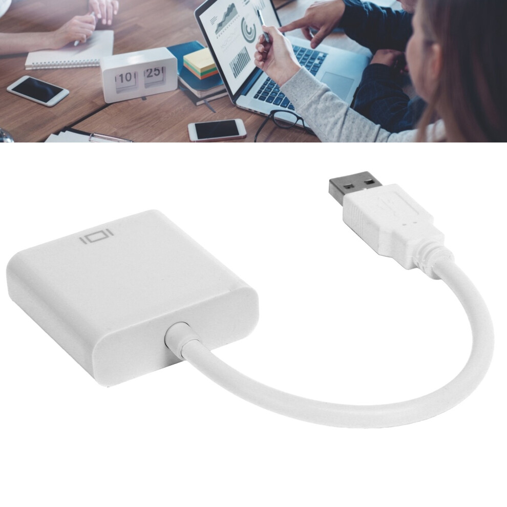 Usb3.0 To Vga Video Adapter Cable 5Gbps Full Hd 1080P 15Pin Female White 6901391759857