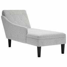 vidaXL Chaiselongue mit Kissen und Rechter Armlehne Wolkengrau Stoff