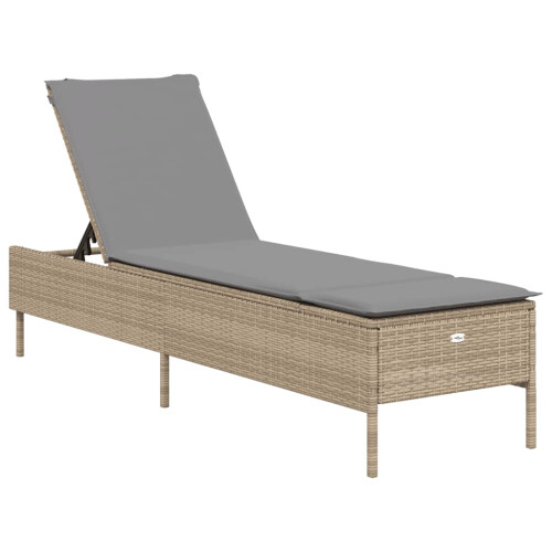 VidaXL vidaXL Sonnenliege mit Auflage Beige Poly Rattan