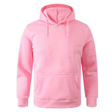 (S, Beige) Unisex Adult Men's Basic Plain Hoodie Jumper Pullover Sweater Sweatshirt Thermal